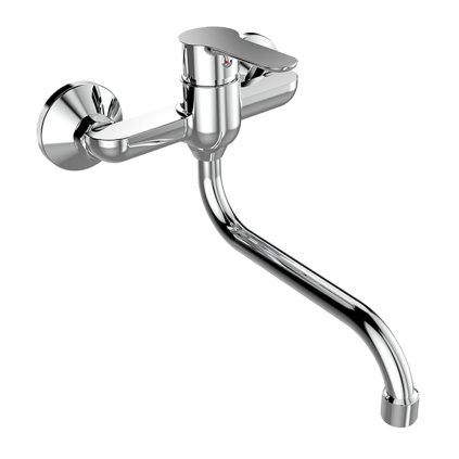 Mereo, Mosogató fali csaptelep, Zuna, csőkarral o 18 mm - 200 mm, króm, MER-CB30101Z