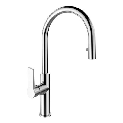 Mereo, Mosogató csaptelep, Dita, kihúzható zuhanyzóval, króm, MER-CBE20104D