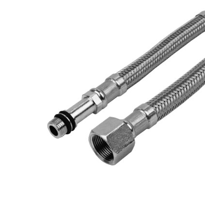 Mereo, Rozsdamentes acél csatlakozótömlő, 15 cm, M10 menetes akkumulátorokhoz, MER-CB445B