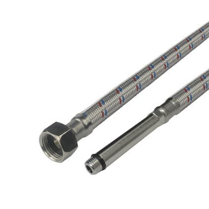 Mereo, Rozsdamentes acél csatlakozótömlő, 8x12, FxM10, 3/8 "xM10 hosszú, MER-CR286CC