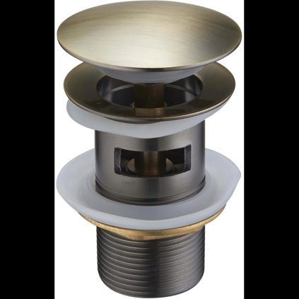 Mexen zárható mosdó kifolyó kerek, ClickClack, nagy dugó, túlfolyóval, bronz, 79920-40