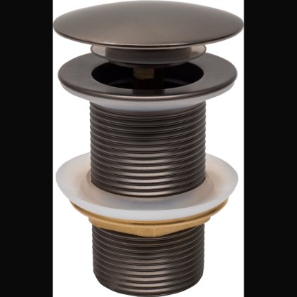 Mexen zárható kerek mosdó lefolyó, ClickClack, nagy dugó, túlfolyó nélkül, Grafit, 79910-66