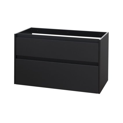 Mereo, Opto, fürdőszoba szekrény 101 cm, fehér, fekete, MER-CN942S