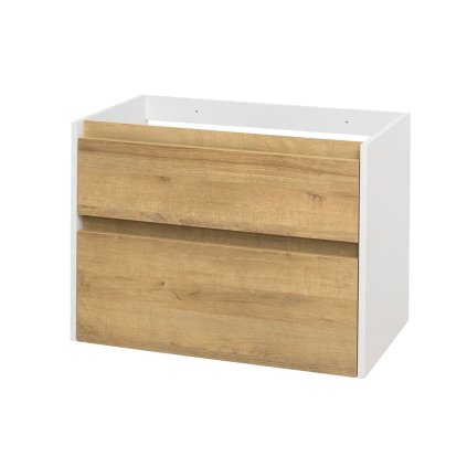 Mereo, Opto, fürdőszoba szekrény 81 cm, fehér-tölgy riviéra, MER-CN931S