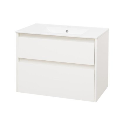 Mereo, Opto, fürdőszoba szekrény kerámia mosdóval 81 cm, fehér, MER-CN911
