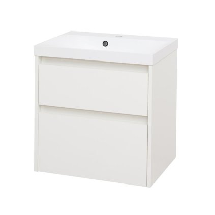Mereo Opto öntött márvány fürdőszobai szekrény 61cm fehér MER-CN910M