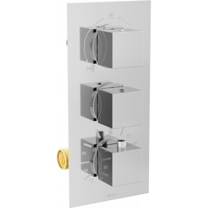 Mexen CUBE - 3 kimenetű, rejtett zuhanycsaptelep, króm, 77503-00