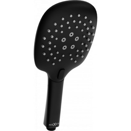 Mexen tartozékok - kézizuhanyfej Oval R-22, 3 funkciós, fekete, 79522-70
