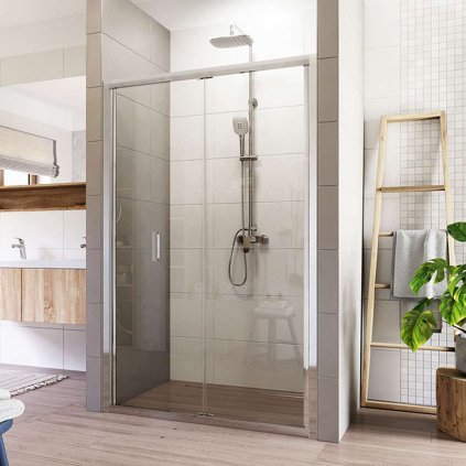 Mereo, Zuhanyajtó LIMA, összecsukható, króm ALU, Átlátszó üveg 6 mm, MER-CK80113K