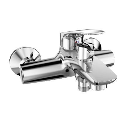 Mereo, Fürdőkád fali csaptelep, Eve, tartozékok nélkül, 150 mm, króm, MER-CBV90104