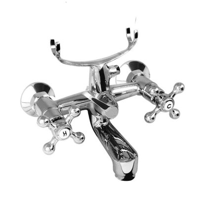 Mereo, Fürdőkád fali csaptelep, Retro Victoria, 150 mm, tartozékok nélkül, króm, MER-CBL90103