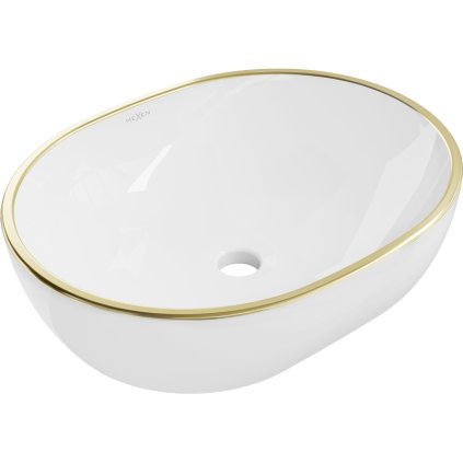 Mexen Viki, asztali mosogató 48x35x14 cm, fehér-arany mintás, 21054805