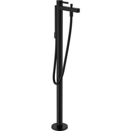 Hansgrohe Finoris, padlóra szerelhető fürdőcsaptelep, tartozékokkal, fekete matt, 76445670