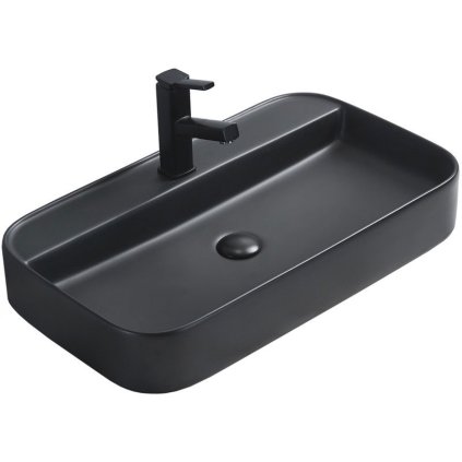 Mexen Sofia, asztali mosogató 70x40x11 cm, fekete matt, 22157085