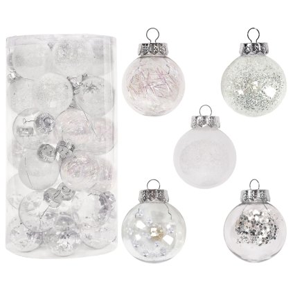 Tutumi, karácsonyfadíszek fehér 30 db sysd1688-057, CHR-05006