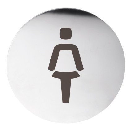 Sapho, női WC jelölés átmérője 75mm, rozsdamentes acél szőnyeg, XP111