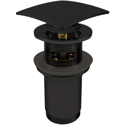 Deante Click-Clack, univerzális mosogató leeresztő csavar fém házzal, matt fekete, DEA-NHC_N11U