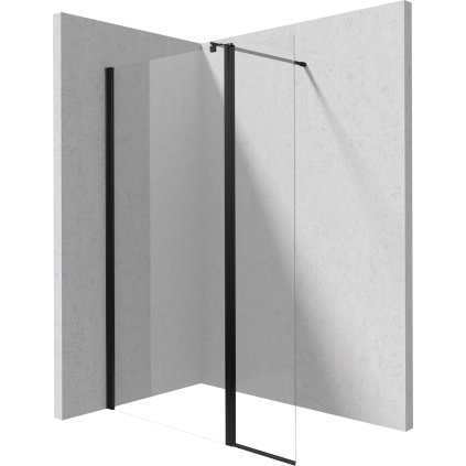 Deante Kerria Plus, forgatható képernyő 40x200 cm, 6mm átlátszó üveg, fekete profil, DEA-KTSXN72P