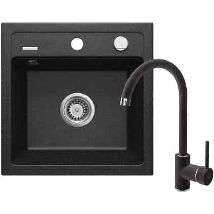 4027 1 zlew zorba grafitowy granit 1k b o 440x440x184 3 5 osprzet space saver bateria nemezja z wylewka u