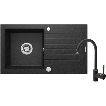 4057 1 zlew zorba grafitowy granit 1k z o 760x440x160 3 5 osprzet space saver bateria nemezja z wylewka u