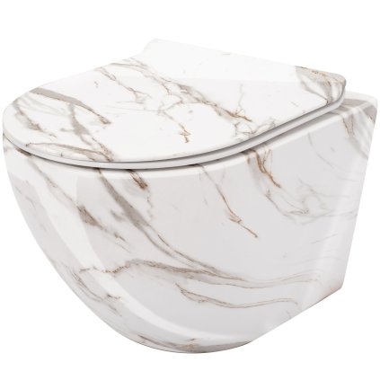 Rea, WC csésze öblítőkör nélkül Rea Carlos Slim Lava Shiny, REA-C0536