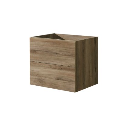 Mereo, Aira, fürdőszoba szekrény 61 cm, fehér, tölgy, szürke, MER-CN740S