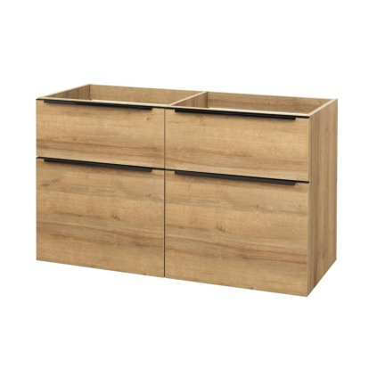 Mereo, Mailo, fürdőszoba szekrény 121 cm, fehér, tölgy, antracit, MER-CN523SB