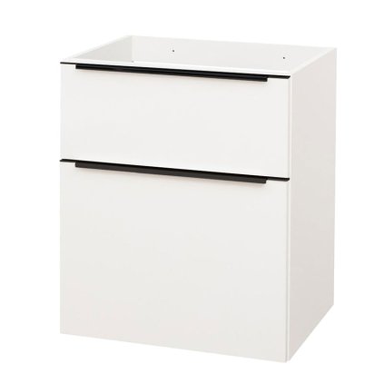 Mereo, Mailo, fürdőszoba szekrény 61 cm, fehér, tölgy, antracit, MER-CN510SB