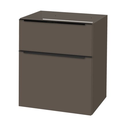 Mereo, Mailo, fürdőszoba szekrény 61 cm, fehér, tölgy, antracit, MER-CN560SB