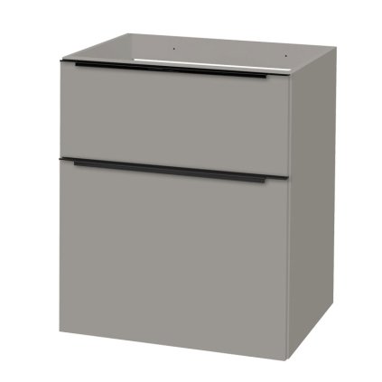 Mereo, Mailo, fürdőszoba szekrény 61 cm, fehér, tölgy, antracit, MER-CN570SB