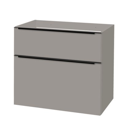 Mereo, Mailo, fürdőszoba szekrény 81 cm, fehér, tölgy, antracit, MER-CN571SB