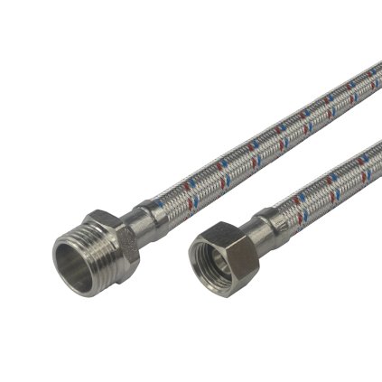 Mereo, Csatlakozó tömlő rozsdamentes acél 8x12, MxF, 3/8"x1/2", 150 cm, MER-CR558C