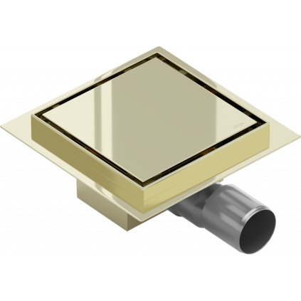 Mexen Lapos rozsdamentes padlólefolyó 12x12 cm, arany, 1510012