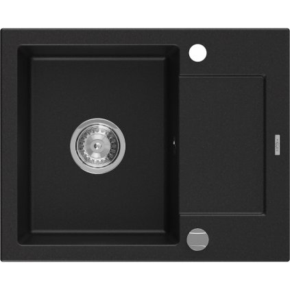Mexen Enzo - gránit mosogató 57,6x46,5cm, 1 kamrás, fekete, 6506571005-77