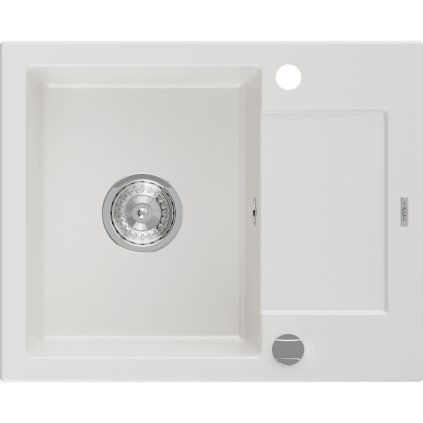 Mexen Enzo - gránit mosogató 57,6x46,5 cm, 1 kamrás, fehér, 6506571005-20