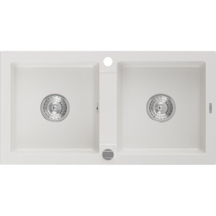 Mexen Mario - gránit mosogató 82,0x43,6 cm, 2 kamrás, fehér, 6504822000-20
