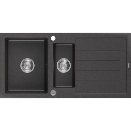 Mexen Andres - gránit mosogató 100,0x50,0cm, 1,5 kamrás, fekete foltos, 6515101510-76