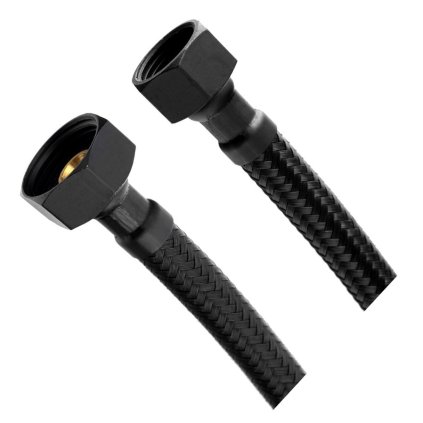 , Rugalmas rozsdamentes tömlő FxF 3/8"x1/2", 60cm, fekete szőnyeg, 33256B