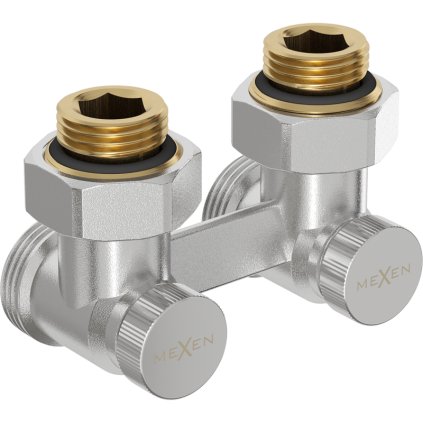 Mexen, kétcsöves radiátorszelep DN50, egyenes 1/2"x3/4", acél, W912-012-01