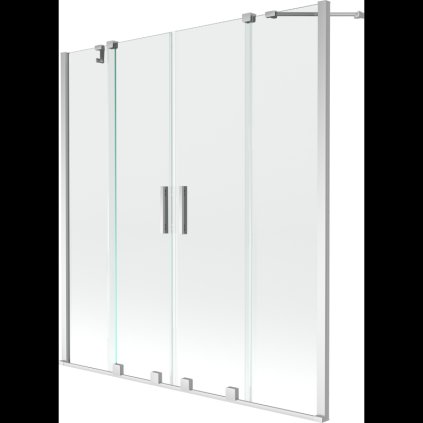 Mexen Velar Duo, 2 szárnyas eltolható kádparaván 160 x 150 cm, 8mm átlátszó üveg, króm profil, 896-160-000-02-01