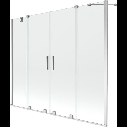 Mexen Velar Duo, 2 szárnyas eltolható kádparaván 200 x 150 cm, 8mm átlátszó üveg, króm profil, 896-200-000-02-01