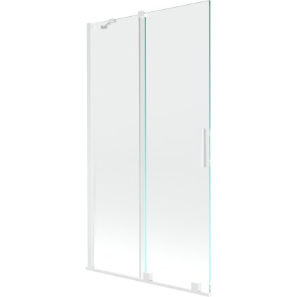 Mexen Velar, 2 szárnyas eltolható kádparaván 100 x 150 cm, 8mm átlátszó üveg, fehér profil, 896-100-000-01-20