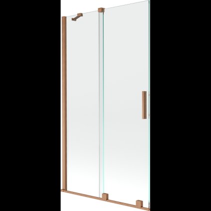 Mexen Velar, 2 szárnyas eltolható kádparaván 100 x 150 cm, 8mm átlátszó üveg, rézmatt, 896-100-000-01-65