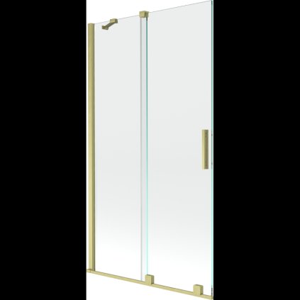 Mexen Velar, 2 szárnyas eltolható kádparaván 100 x 150 cm, 8mm átlátszó üveg, arany matt profil, 896-100-000-01-55