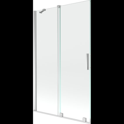 Mexen Velar, 2 szárnyas eltolható kádparaván 110 x 150 cm, 8mm átlátszó üveg, króm profil, 896-110-000-01-01
