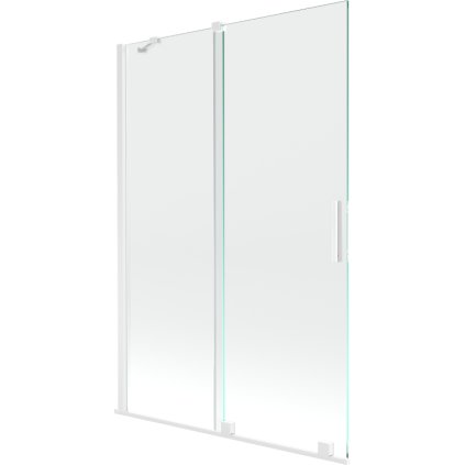 Mexen Velar, 2 szárnyas eltolható kádparaván 120 x 150 cm, 8mm átlátszó üveg, fehér profil, 896-120-000-01-20