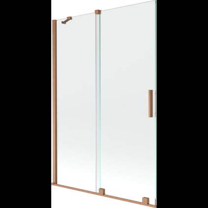 Mexen Velar, 2 szárnyas eltolható kádparaván 120 x 150 cm, 8mm átlátszó üveg, rézmatt, 896-120-000-01-65