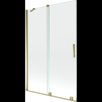 Mexen Velar, 2 szárnyas eltolható kádparaván 120 x 150 cm, 8mm átlátszó üveg, arany fényes profil, 896-120-000-01-50