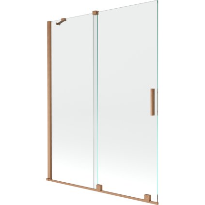 Mexen Velar, 2 szárnyas eltolható kádparaván 130 x 150 cm, 8mm átlátszó üveg, rézmatt, 896-130-000-01-65