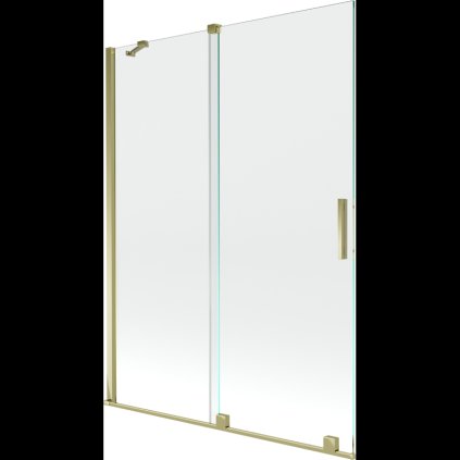 Mexen Velar, 2 szárnyas eltolható kádparaván 130 x 150 cm, 8mm átlátszó üveg, arany fényes profil, 896-130-000-01-50